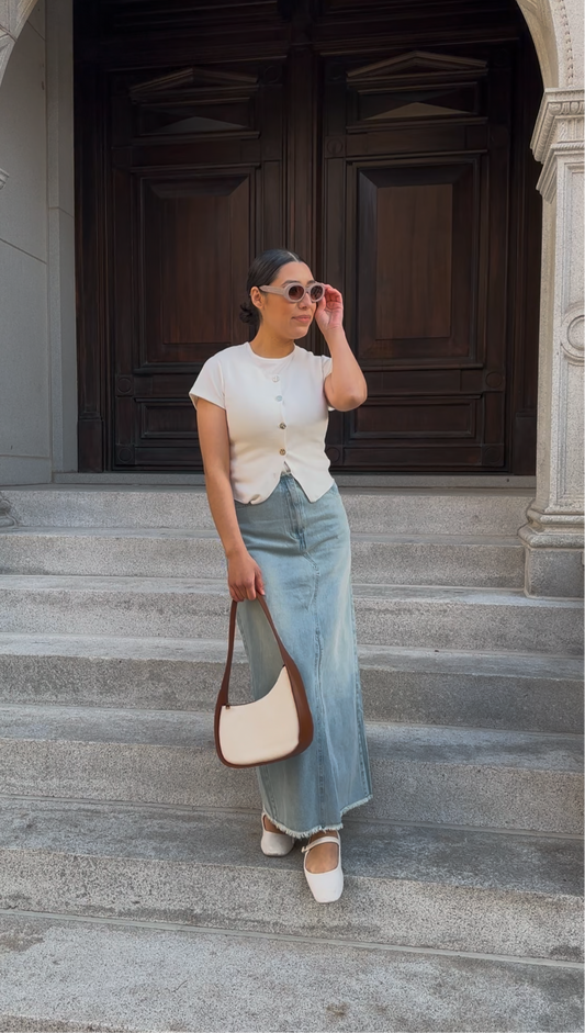 LEAH DENIM MAXI SKIRT