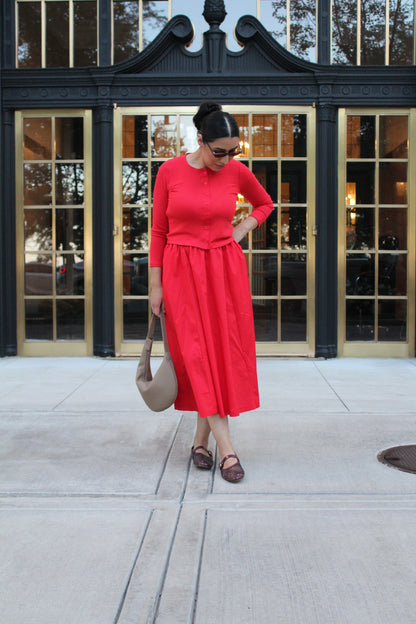 Glazed Cherry Cardigan & Skirt Set