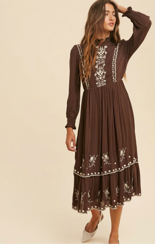 Gabriela Embroidered Dress - 1 left