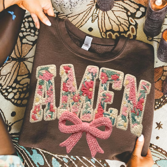 Amen  in Chocolate Graphic Tee and Sweatshirt