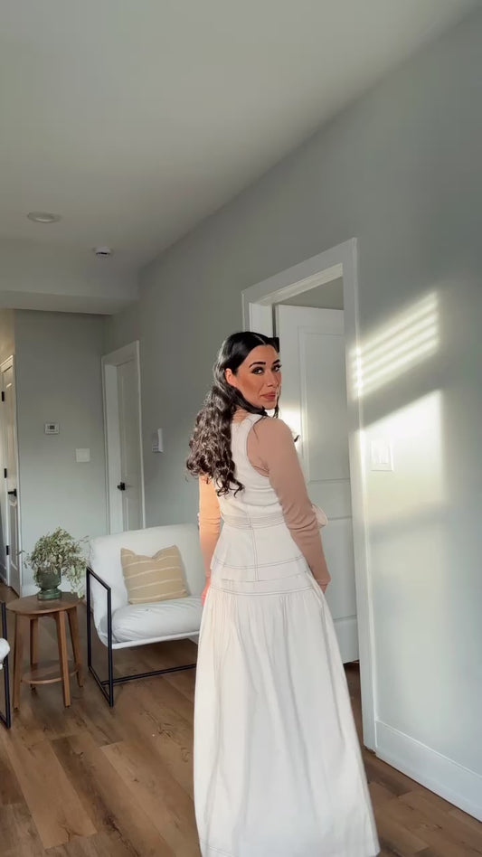 Skirt & Vest Set Of Two in Beige