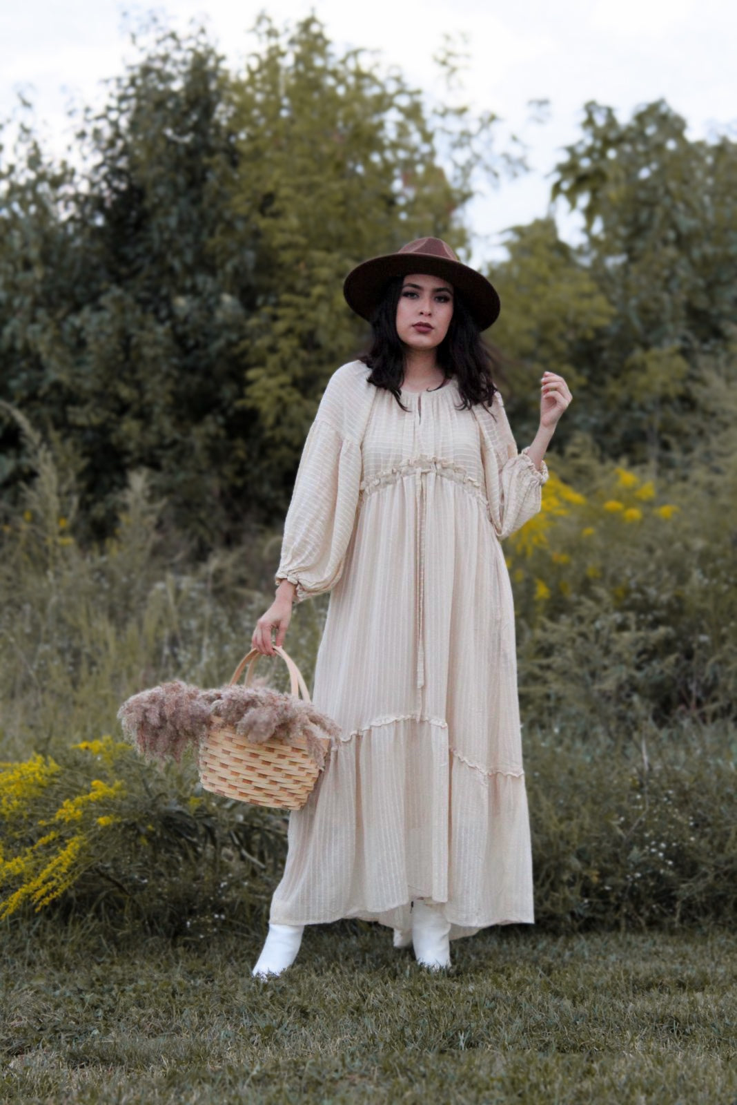 Maxi Cream Textured Modest Dress Genesis boutique Maxi Cream Textured Modest Dress Genesis boutique